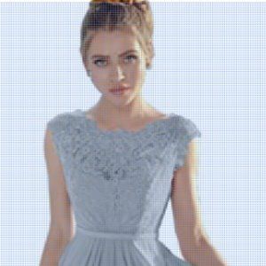 Women's Cap Sleeve A-line Lace Bodice Formal Evening Gown Long Bridesmaid Dress